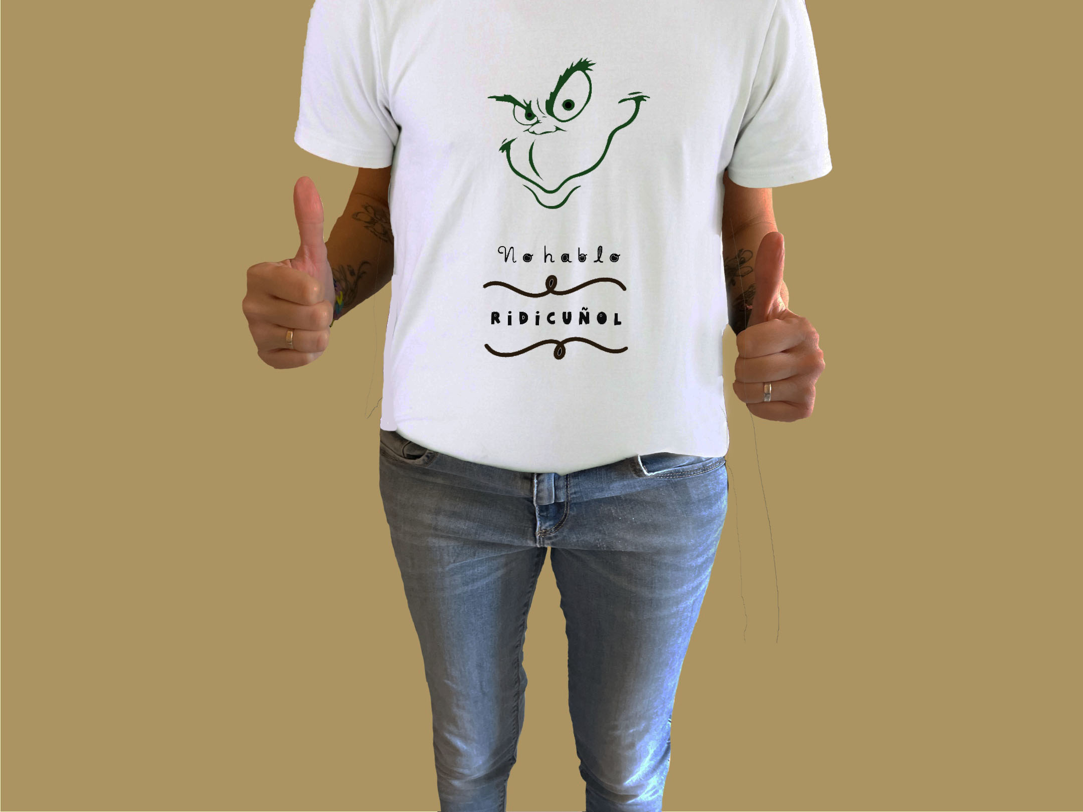 Camiseta personalizada Grinch No hablo ridicuÃ±ol